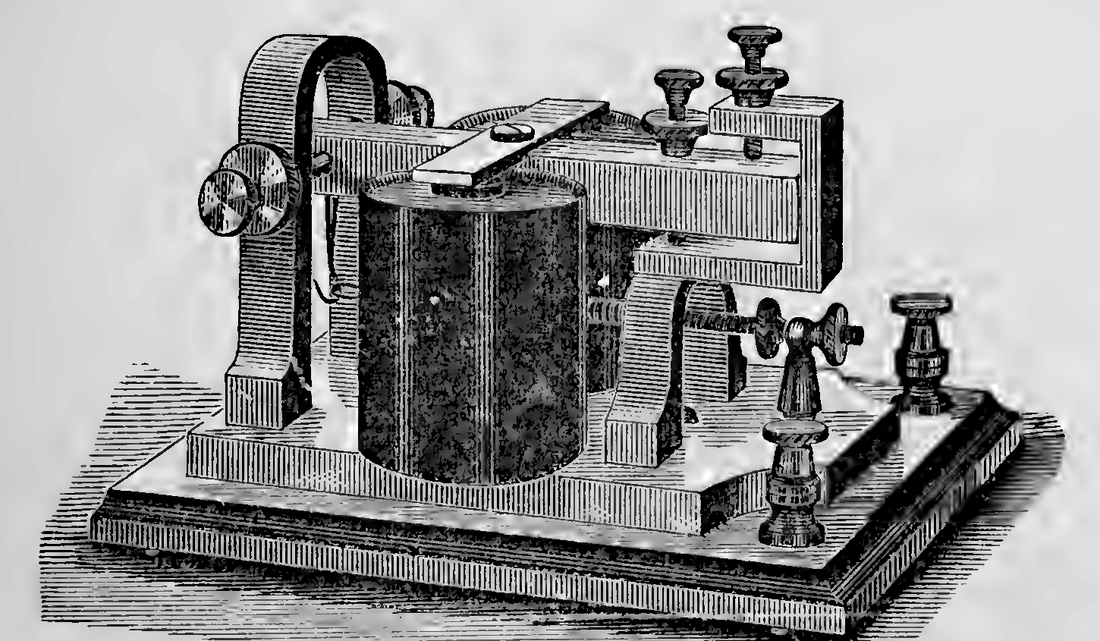 The sounder, the standard receiving instrument, turning a signal back into something a human can read.